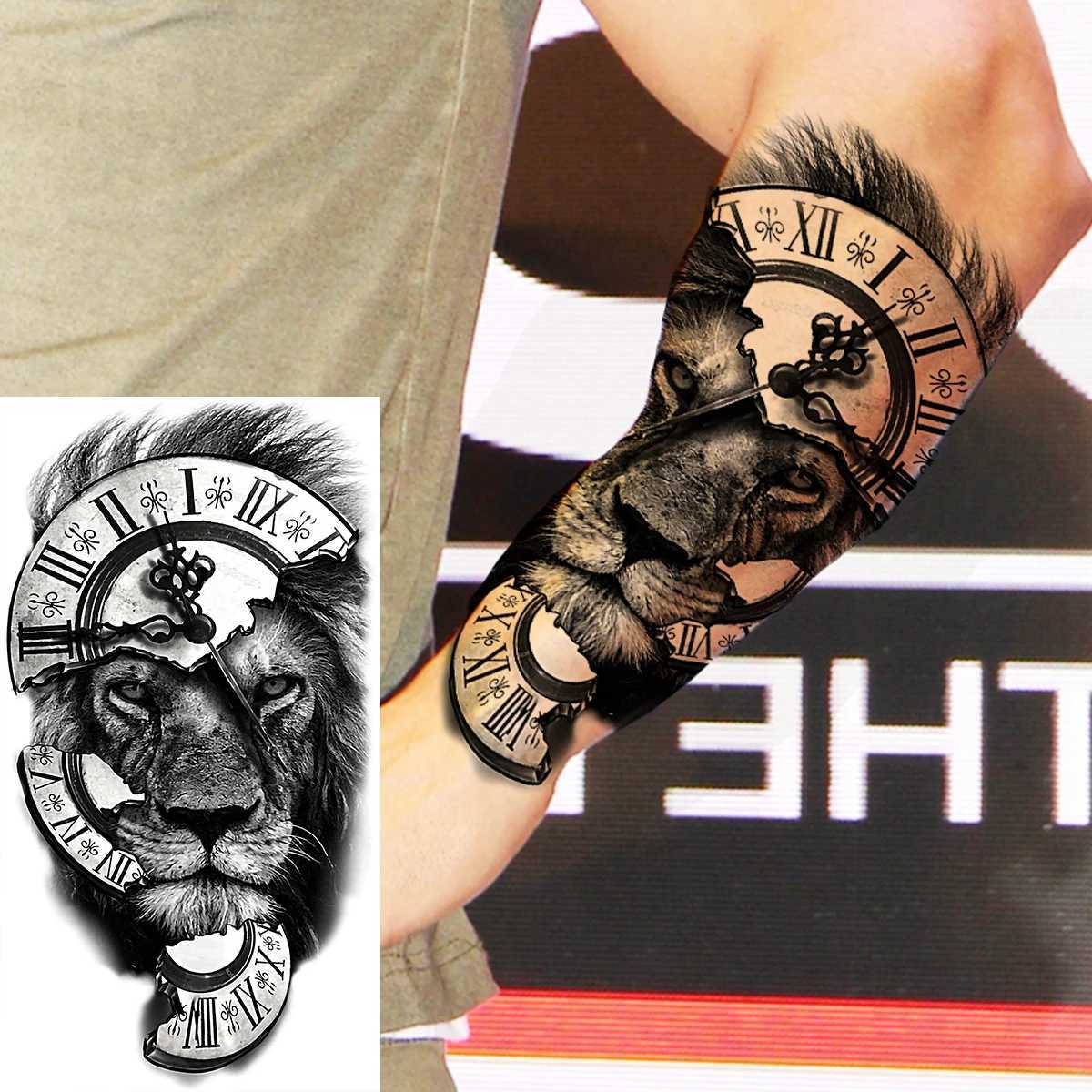 3D Joker Halloween Female Temporary Tattoo Real Lion Compass Wolf Pirate Fake Tattoo Sticker Joker TattooXJ25414