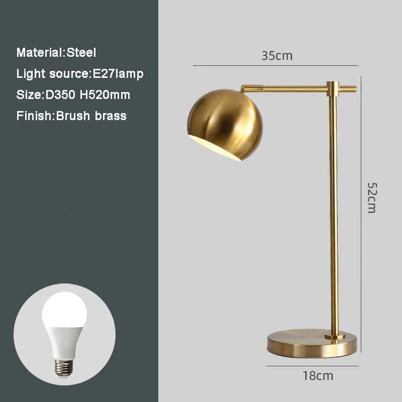 Gold Industrial Table light Vintage Desk Lamp Reading Lamp Bedroom Living Room Office LED Nightstand Lamp With E27 Holder M251114