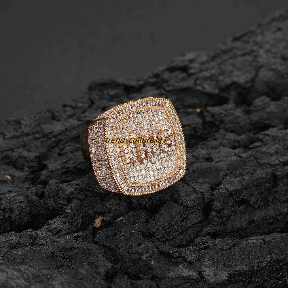 Hip hop Jewelry DIY Personalized Custom Letter Micro inlaid Moissanite Ring Men's and Women's Rings