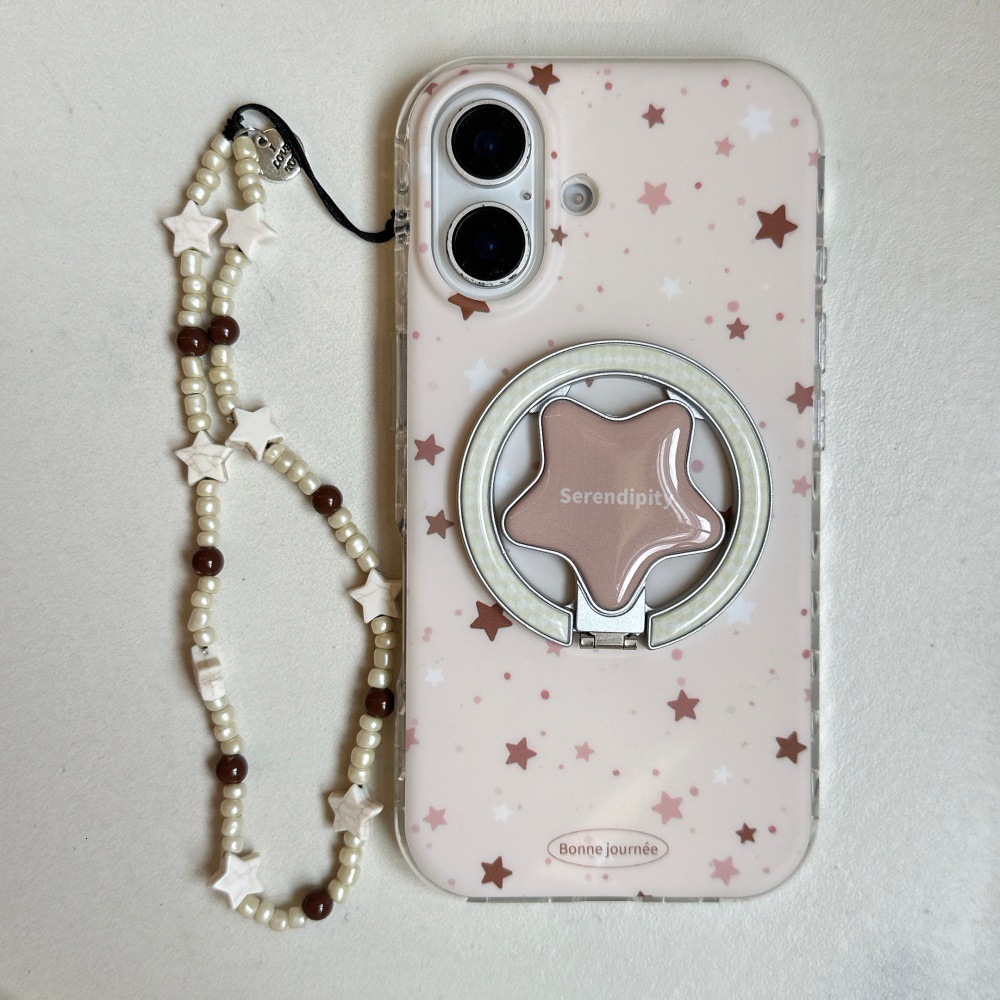 Solid Color Magnetic Star Phone Case Compatible with iPhone 17/16 Pro Max Simple Stand iPhone 15/14 Niche
