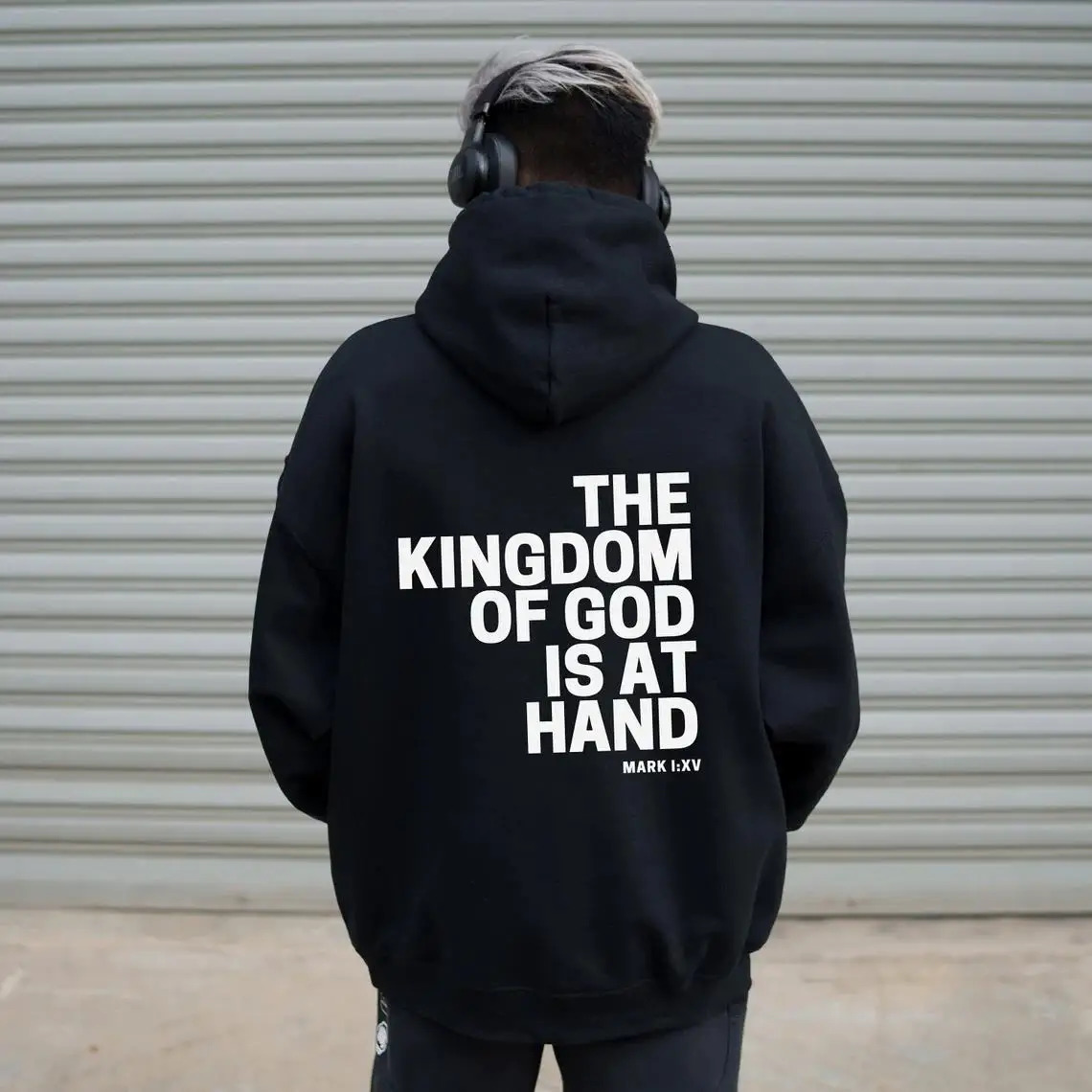 Christian hoodie front Mark Bible verses Jesus street clothing Gods Kingdom is handmade slogan printed mens and womens sportswear 250414