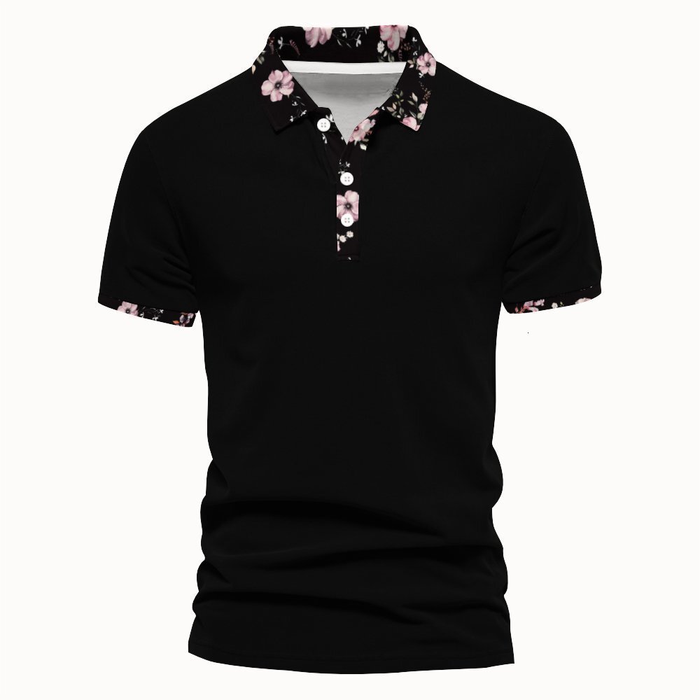 2025 Summer Digital Printed Polo Shirt for Casual Fashion Bird Eye Collar Men's T-shirt