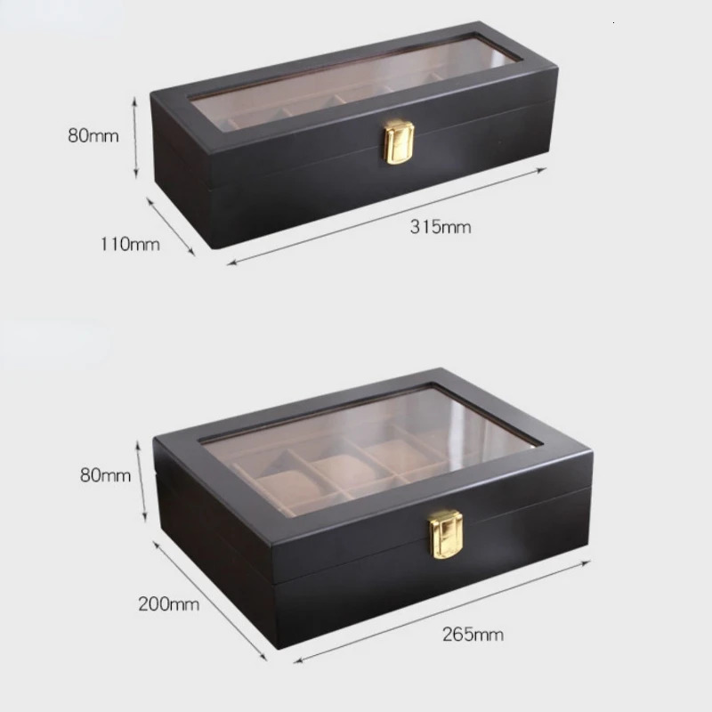 Handmade Wood Watch Box 6/10/12 Grids Watches Display Case Jewelry Holder Storage Organizer for Watch Holding 251110