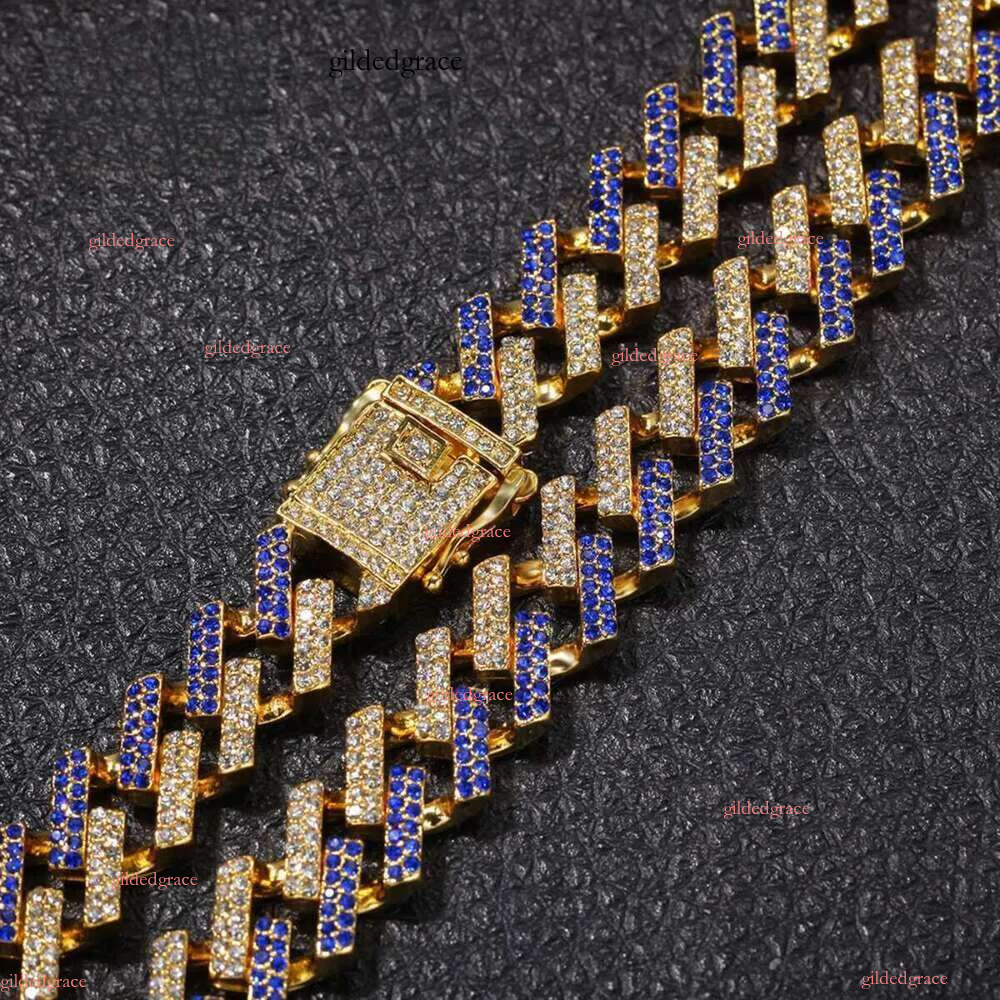 designer chain necklace hip hop jewelry wide 2rows k chains vvs moissanite white gold plated sterg sier cuban bracelets N33