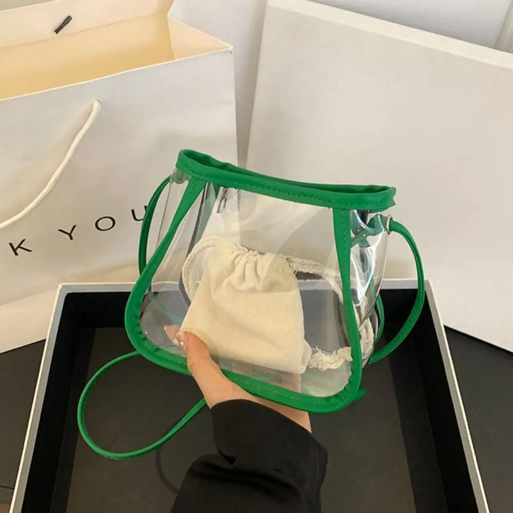 Creative 2 in 1 Clear Crossbody Bag Portable Waterproof shoulder bag Casual PVC Womens Bag Commuting 251114