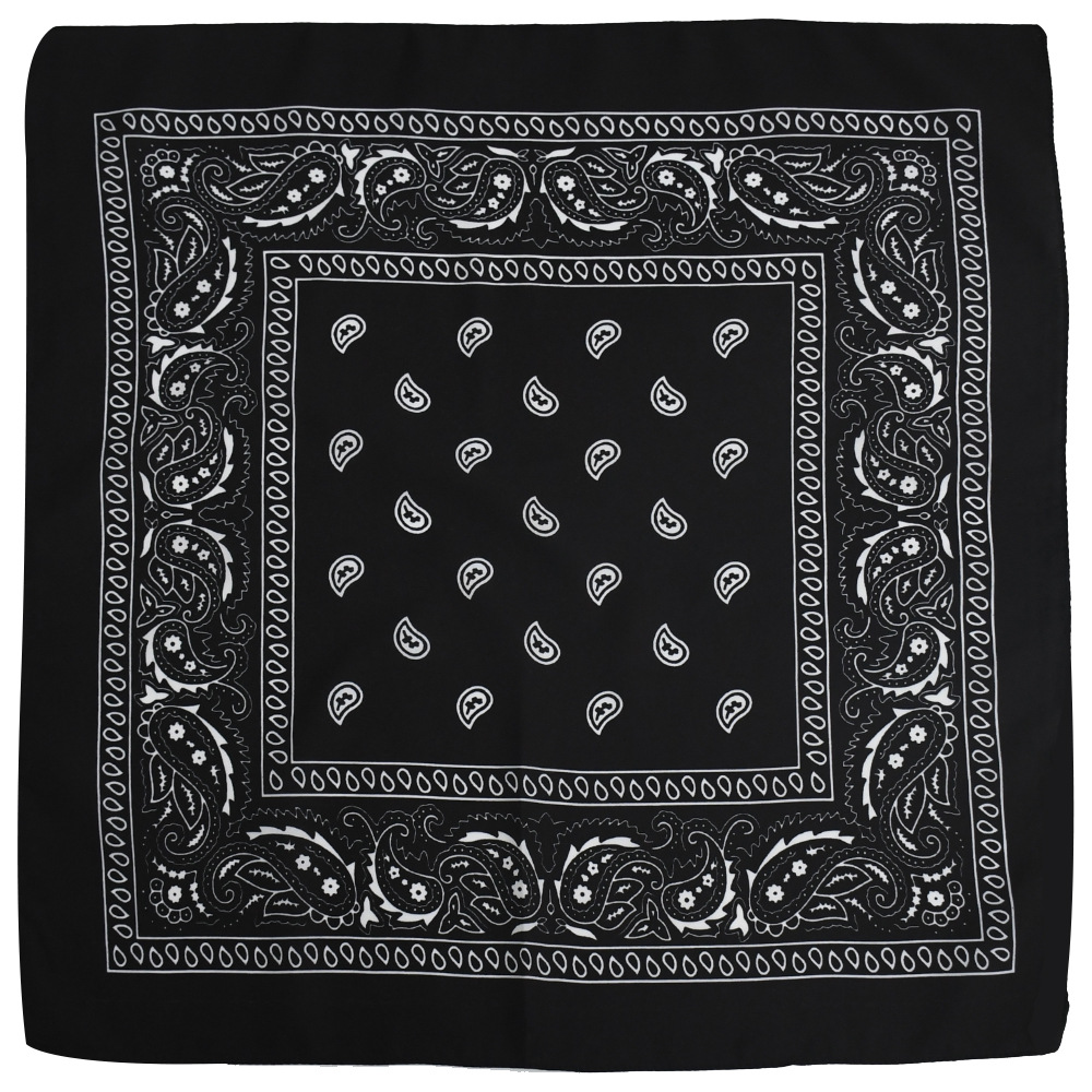 Custom Fashion Hip Hop Cotton Bandana Square Scarf 54cm*54cm Black Red Paisley Headband Printed For Women/Men/Boys/Girls