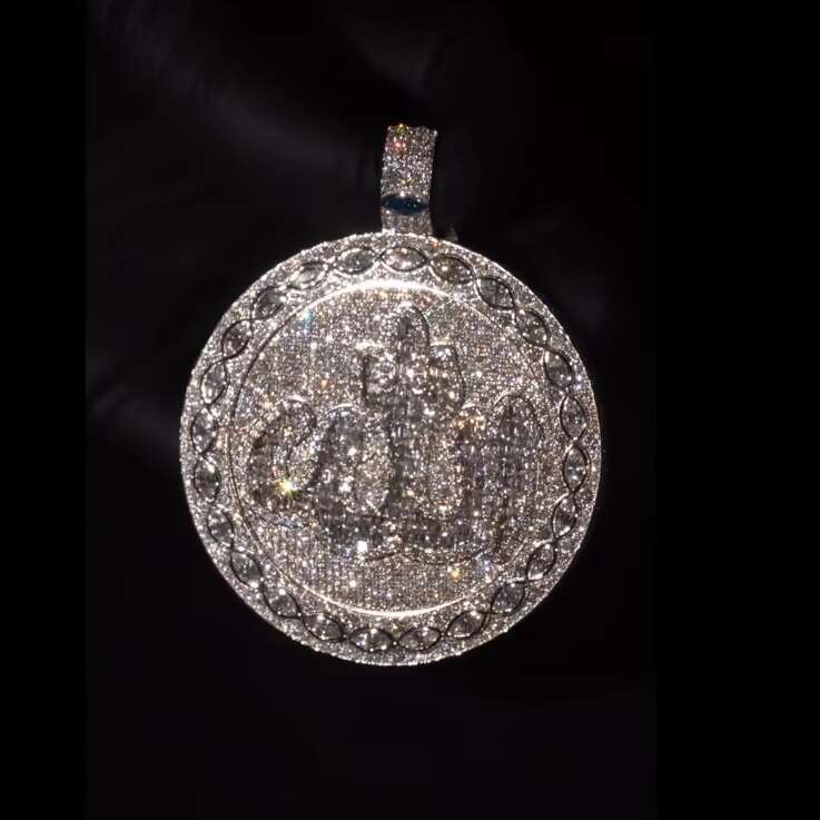 Trendy Moissanite Jewelry 925 Sterling Silver Custom Diamond Chain Pendant Iced Out Hip Hop Pendant Necklace Moissanite Pendant