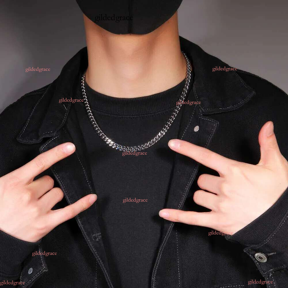 8mm/10mm/12mm/14mm/16mm Miami Cuban k Chain Stainless Steel Mens 14K Gold Chains High Polished Punk Curb Necklaces NO2