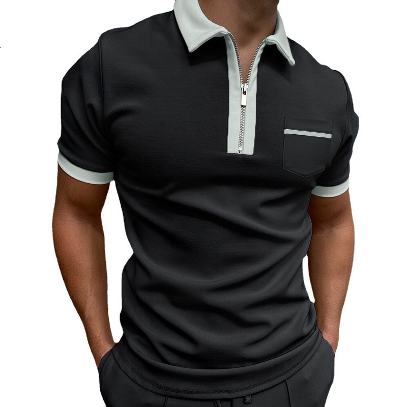 2025 Summer Mens T-shirt Mens Polo Half Zipper tshirts for mens