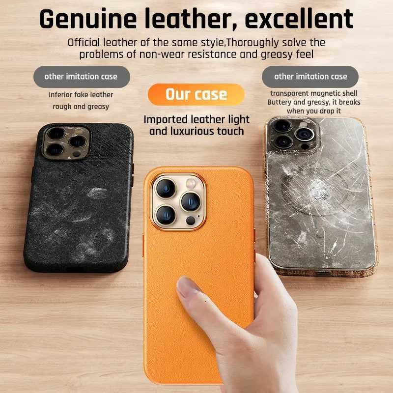 Luxury With Animation Leather Case For iPhone 16 Pro Max For Magnetic Wireless Charging Cover 16 Plus Phone AccessoriesM251114