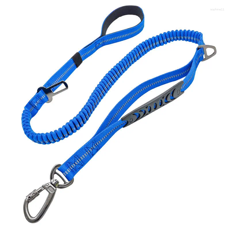 Update Heavy Duty Car Seat Belt Dog Lead Tactical Bungee Leash No Pull Nylon Rope With Metal Carabiner For Medium Large