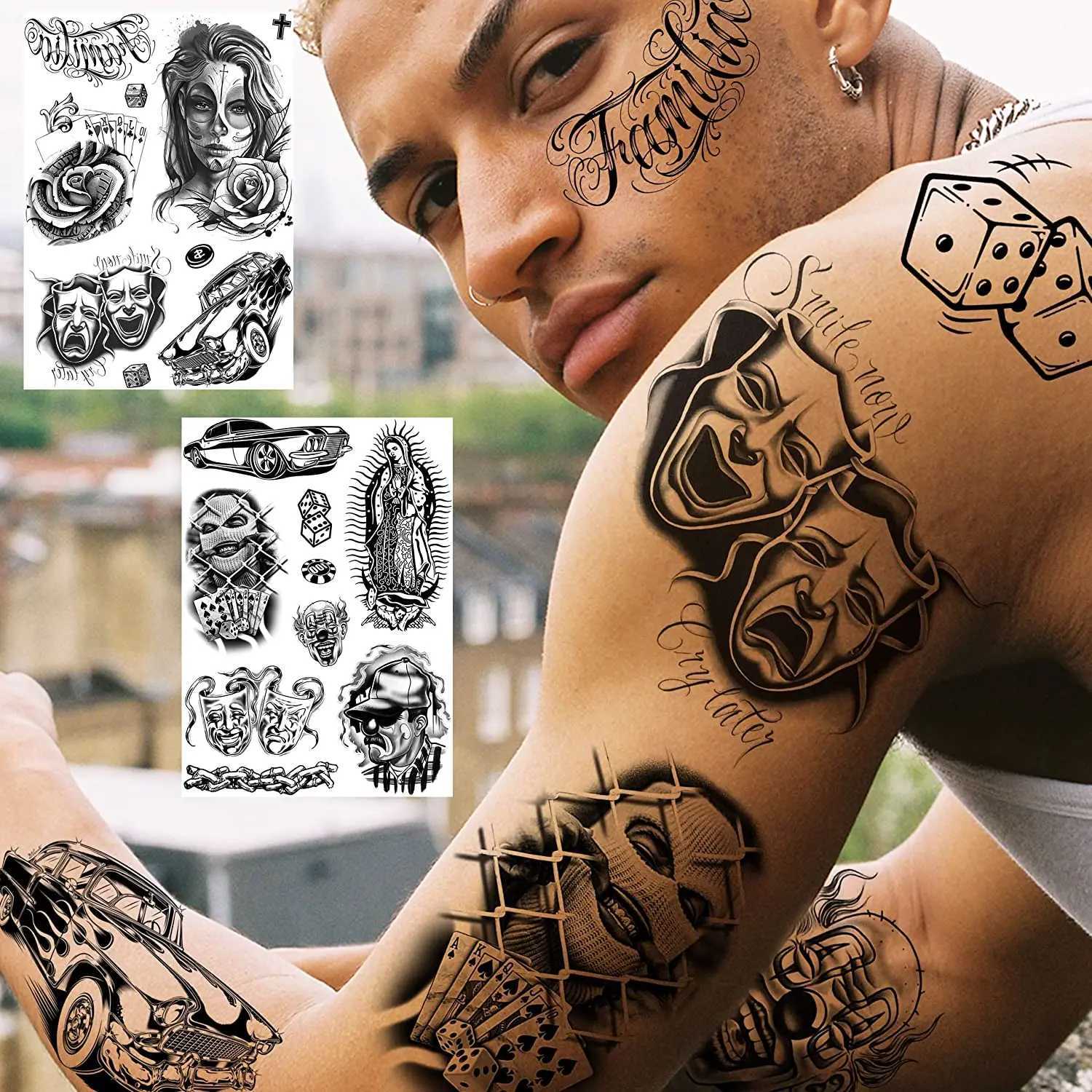 6 Chicano Adult Female Temporary Tattoos Chicana Guadalupe Gangster Fake Tattoos Halloween MexicoXJ25414