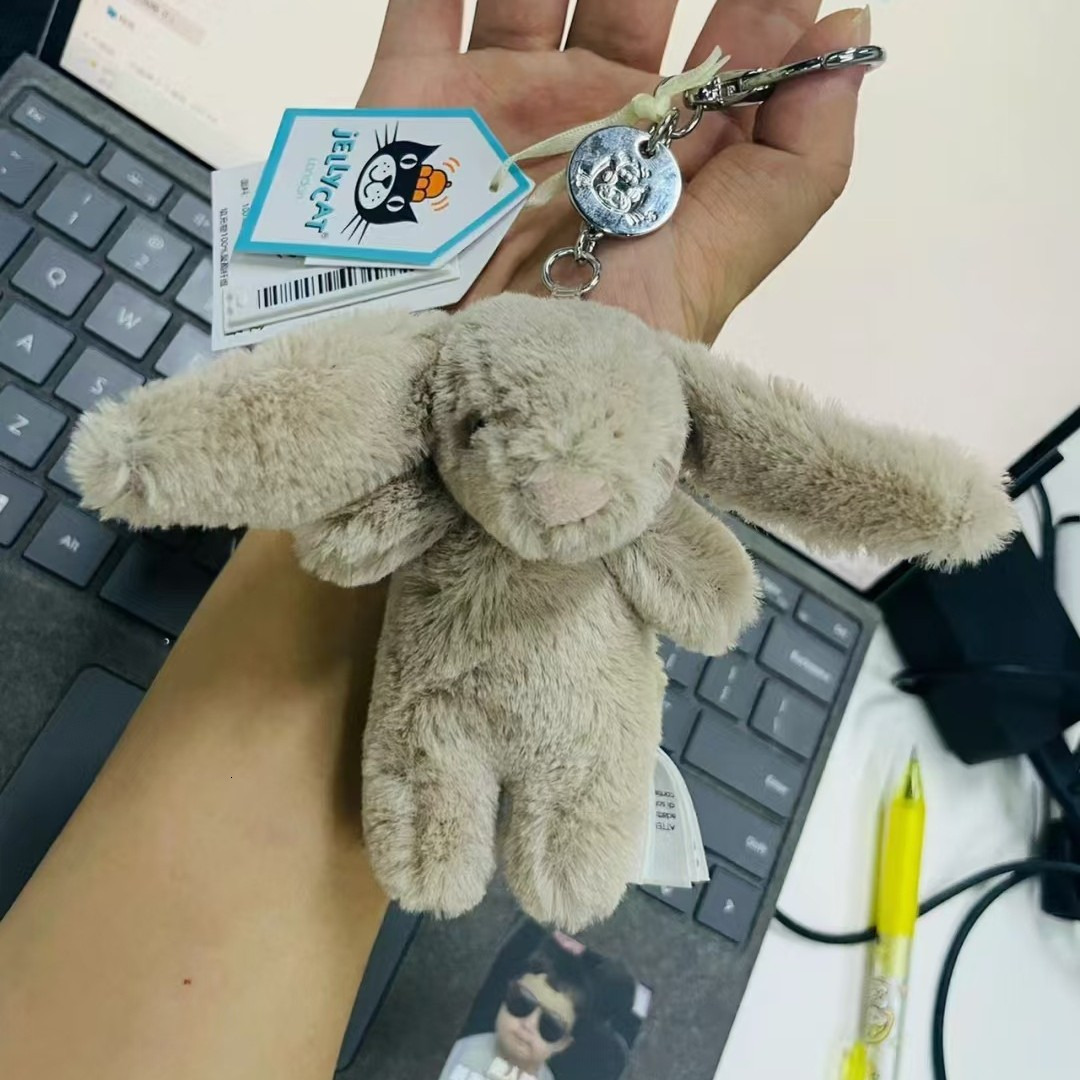Stuffed Animals Cute Cartoon Rabbit Love Pompom Trinket Toy Girl Bag Car Keychain Mobile Phone Pendant Jewelry Gift 250708 TUES