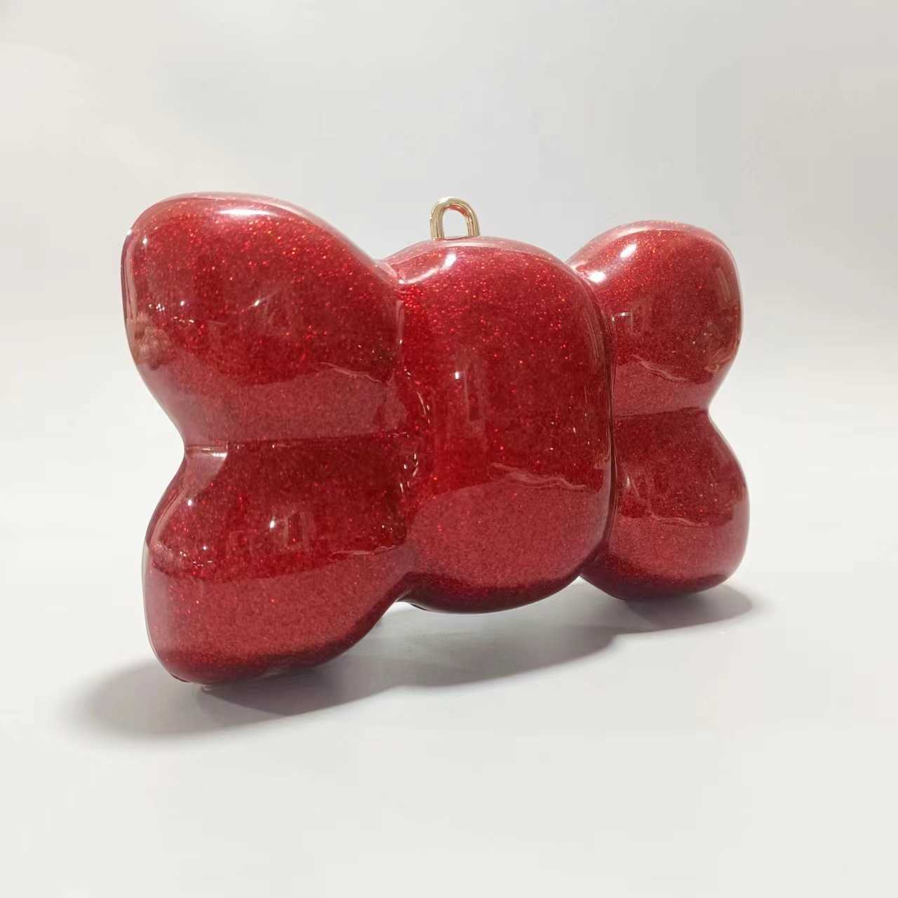 Fashion Womens Acrylic Bowknot Handheld Bag Wedding Dinner Single Shoulder Crossbody Handheld Bag