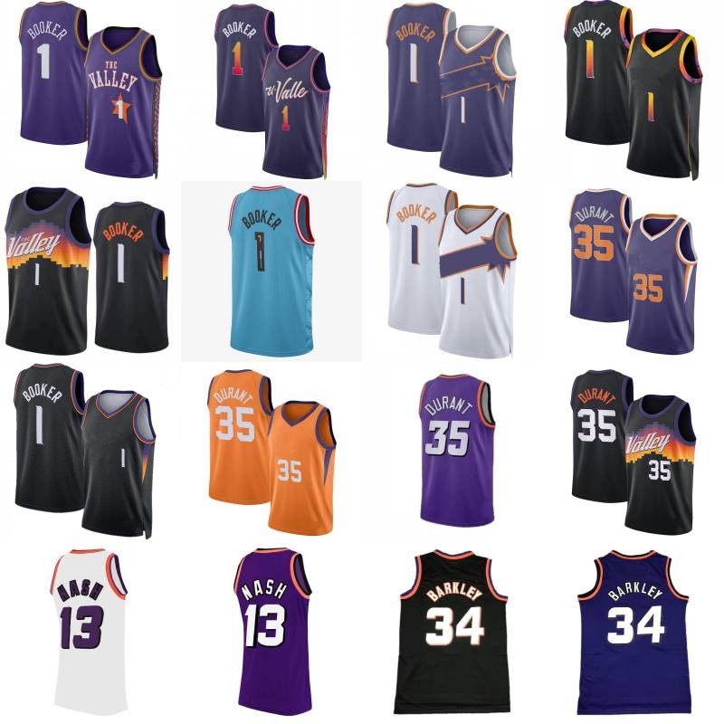 Devin Booker City Basketball Jersey Kevin Durant Mens Steve Nash Charles Barkley Retro Shirt