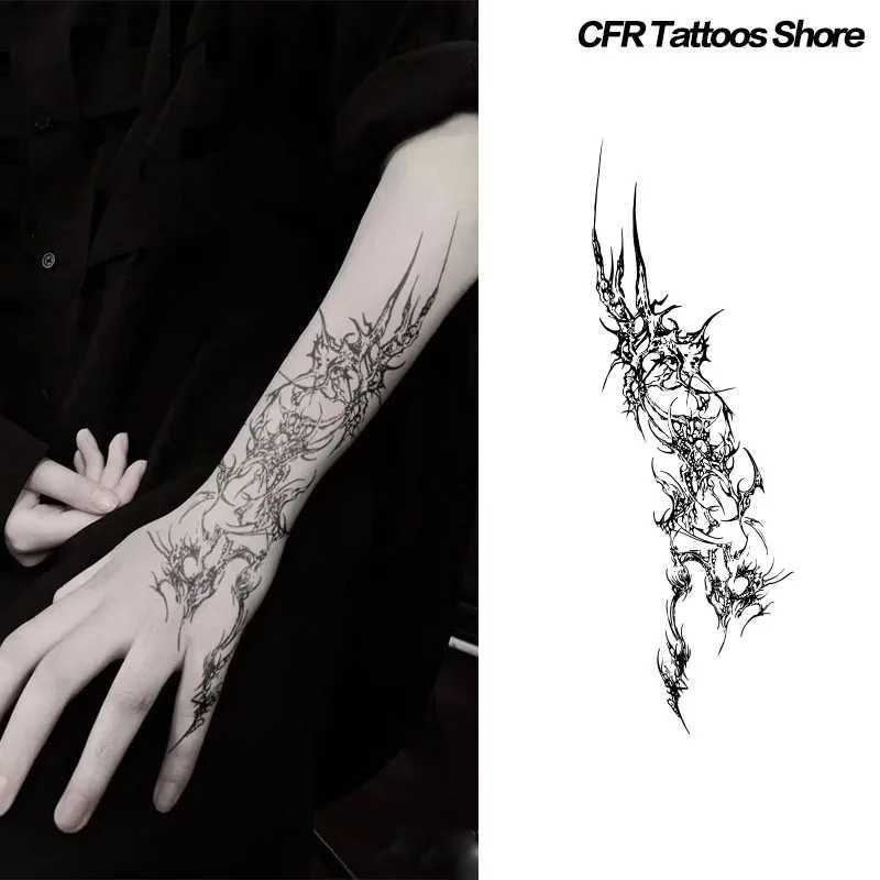 Black Thorn Totem Herbal Juice Tattoo Stick Arm Temporary Tattoo Waterproof Gothic Y2K Fake Tattoo Semi Permanent Tattoo ArtXJ25414