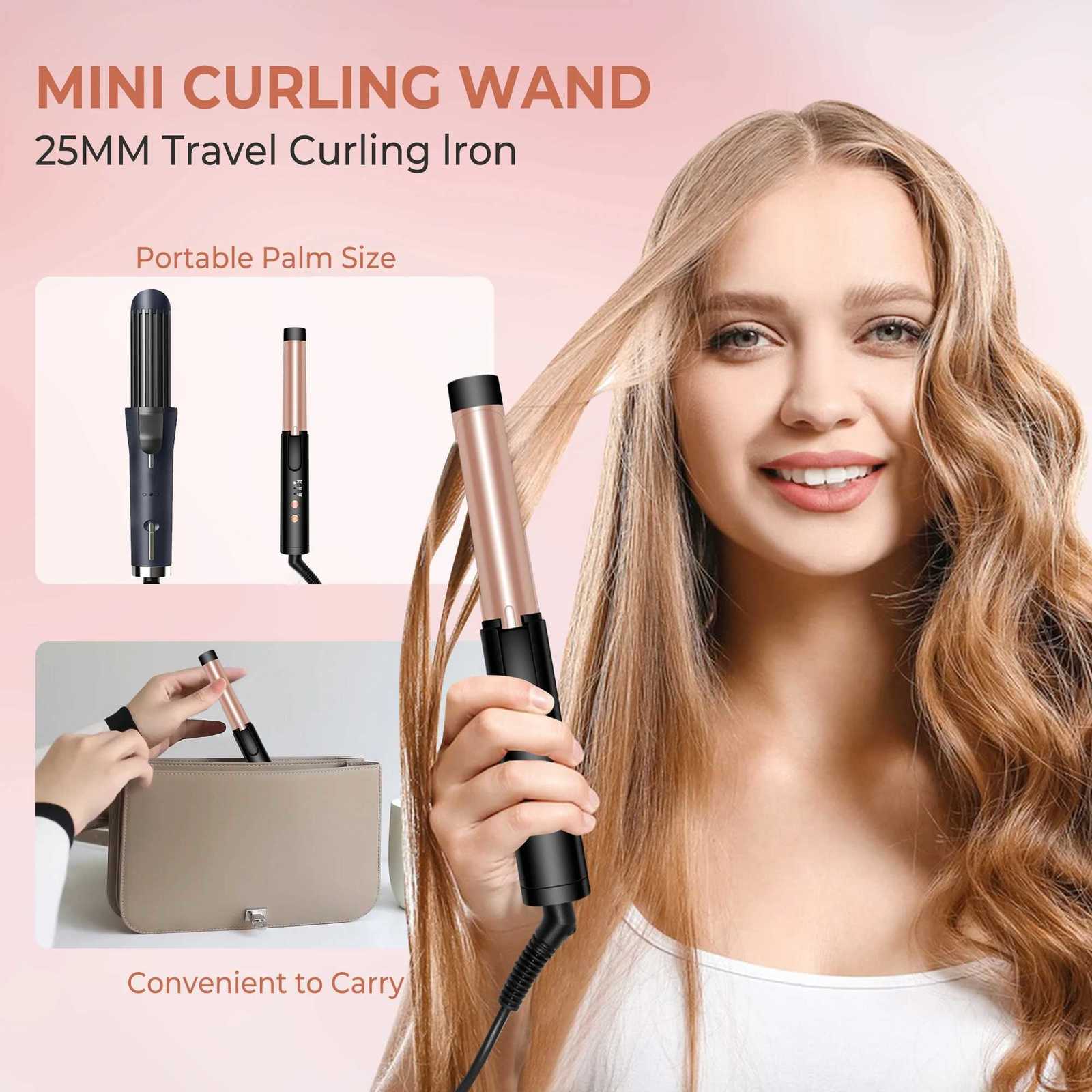 Hair Curler Straightener Professional Curling Iron 3 In 1 Ionic Heated Hair Styling Brush Anti-Scald Thermal Brush Curl WandT251114