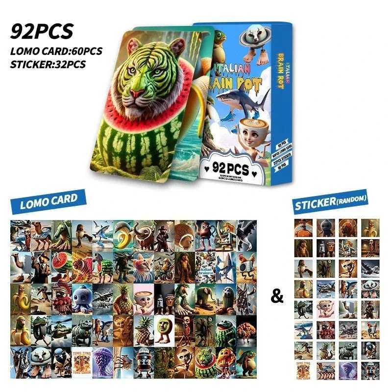 92pcs Tralalero Tralala Cards Kids Tungtung Sahur Brainrot Classic Toy Collection Card Children Party Game Birthday Gift C251114