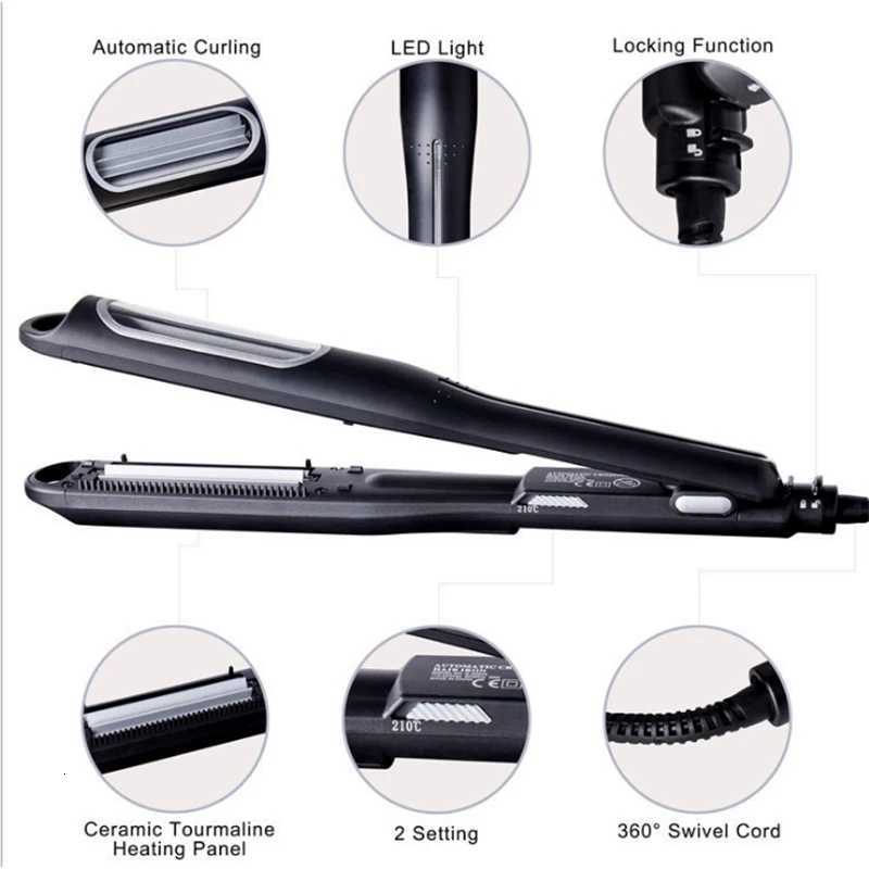 Multi-ceramic portable smart styling hair straightener curling two-in-one quick heating salon household toolT251114
