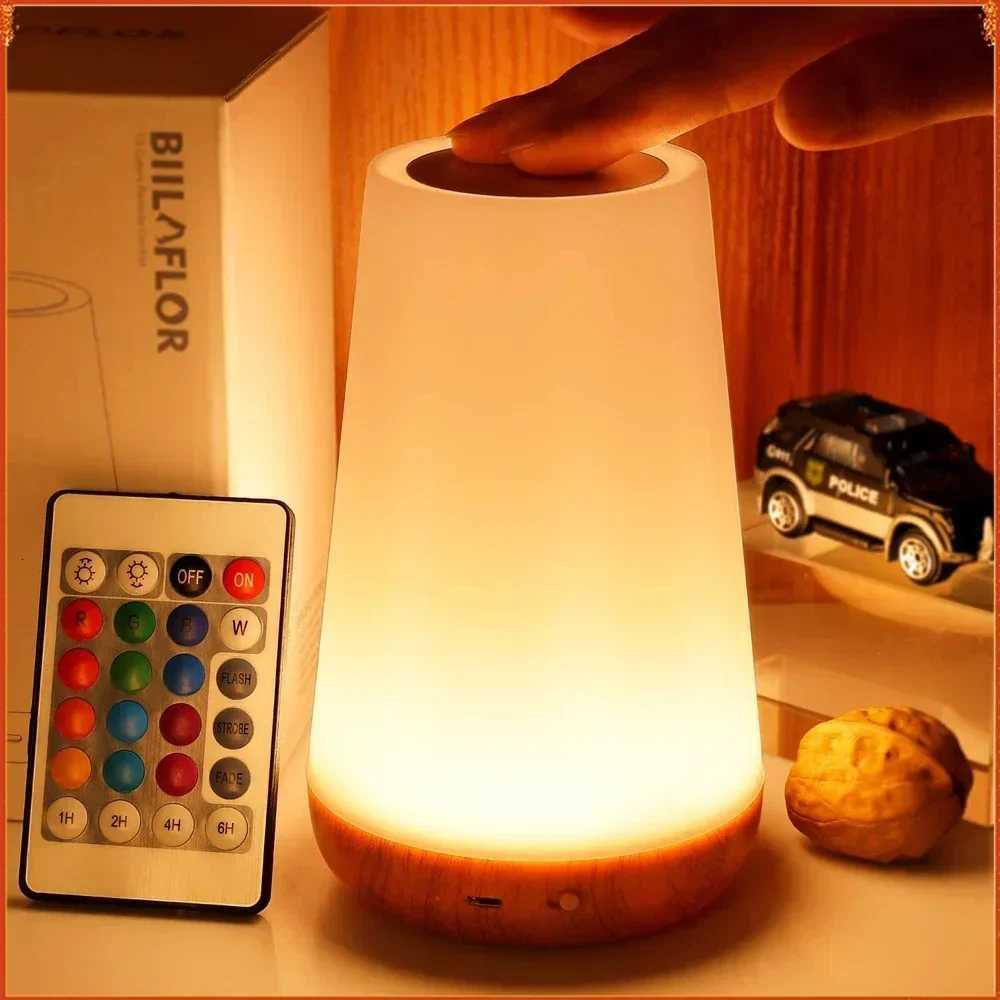 13 Color LED Changing Night Light RGB Remote Control Touch Dimmable Lamp Portable Table Bedside Lamp USB Rechargeable Night Lamp M251114
