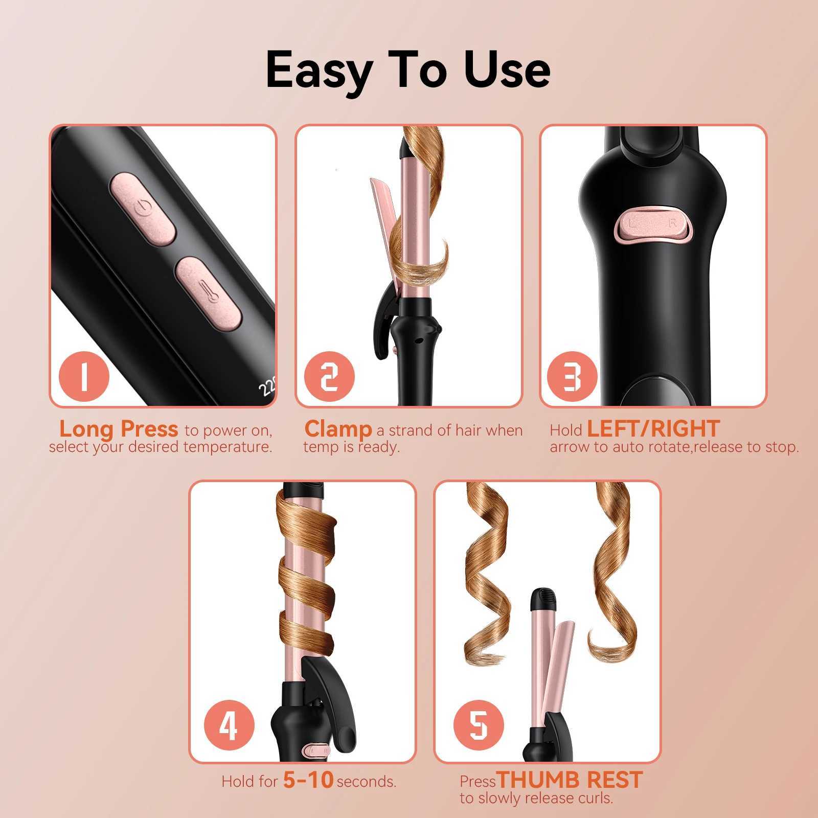 Hair Curling Irons Long-Lasting Results Defined Curls and Easy to Use with Temperature Control for All Hair Types up to 428T251114
