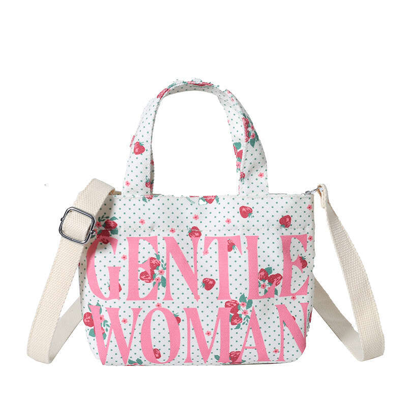 Thai internet celebrity GW letter hand-held small square bag trendy new style fashionable and versatile canvas print single shoulder crossbody coin pu