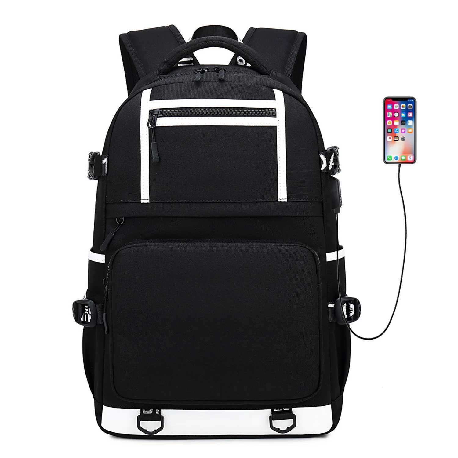 Fashion Teenager School Backpack Women Men Laptop Travel Bag Large Waterproof Multifunction USB Charging Knapsack MochilaW251113