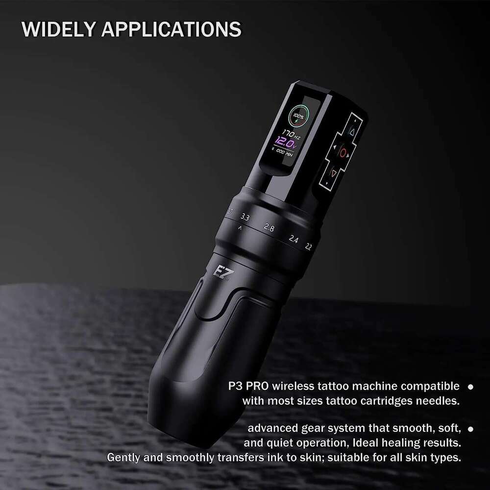 EZ P3 Pro Kit Wireless Battery Hine Adjustable Stroke Length Rotary Tattoo Pen OLED Digital Display Portable Power