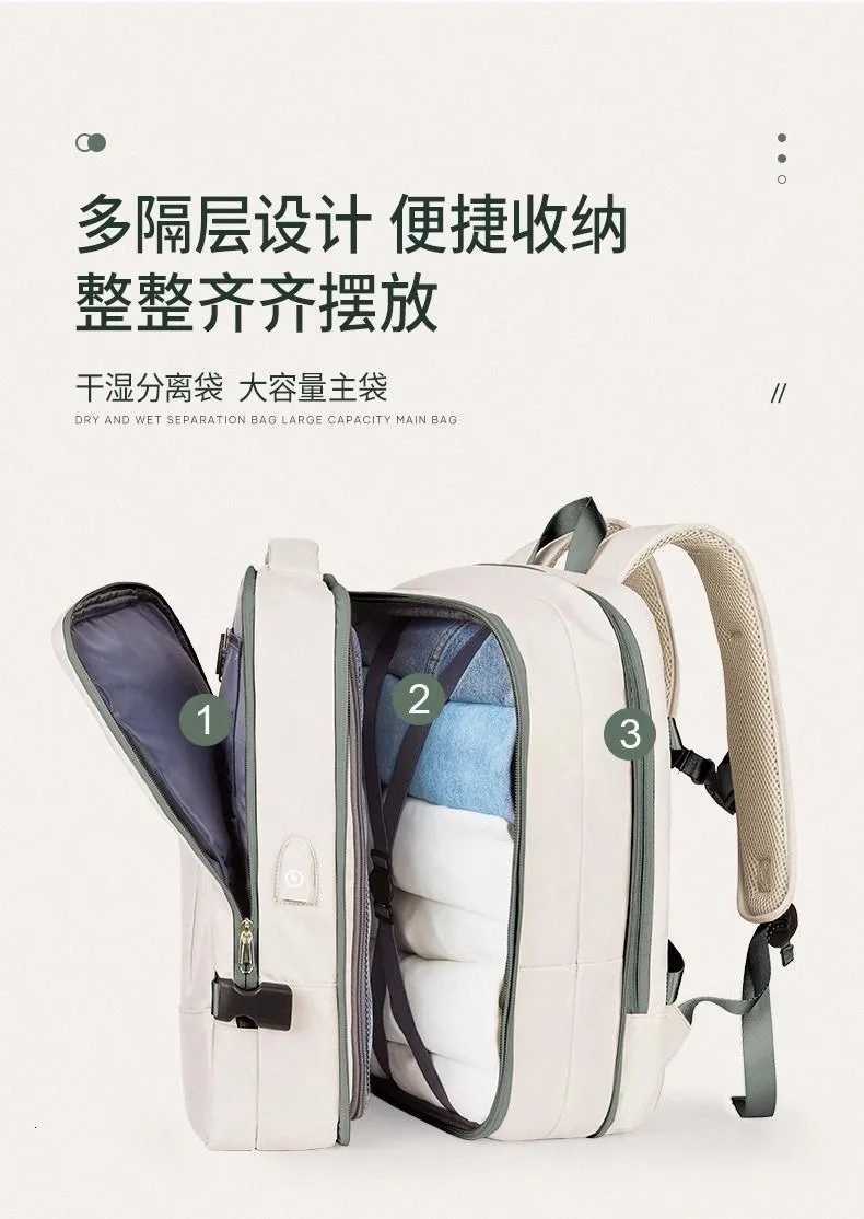 New Large Capacity Bags Business Multifunctional Charging Backpacks Expandable Airplane Travel Backpack Laptop Bag Luggage MaW251113