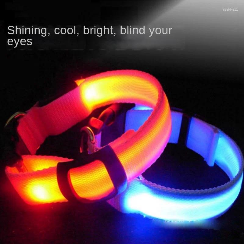 Update 20Pcs Pet Luminous Collar Cat Dog Teddy Golden Retriever LED Night Light Ring Anti-Lost Neck Jewelry Wholesale