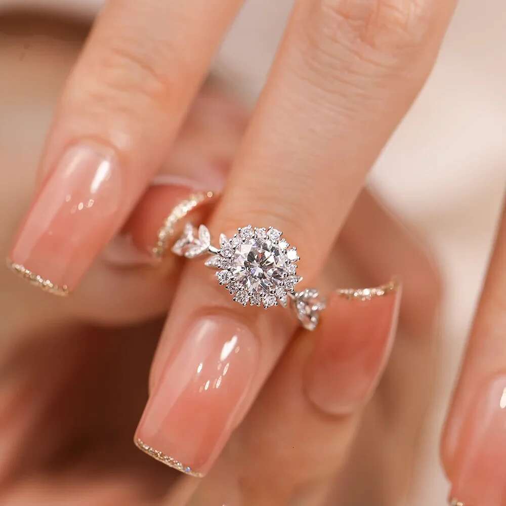 Snowflake Moissanite Engagement Rings for Women 1carat D Color Diamond Wedding Ring with Gra Certificate 925 Silver Fine Jewelry