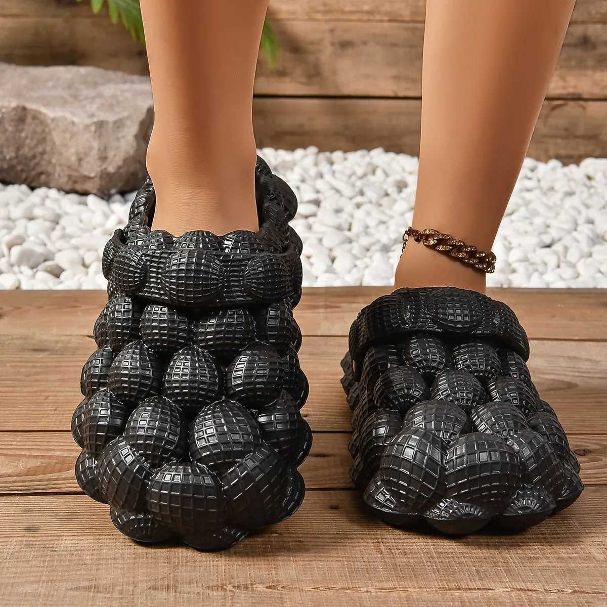 Cute womens slide bubble ball sandals summer indoor massage cloud slide outdoor closed toe fashionable beach casual sandals W250414