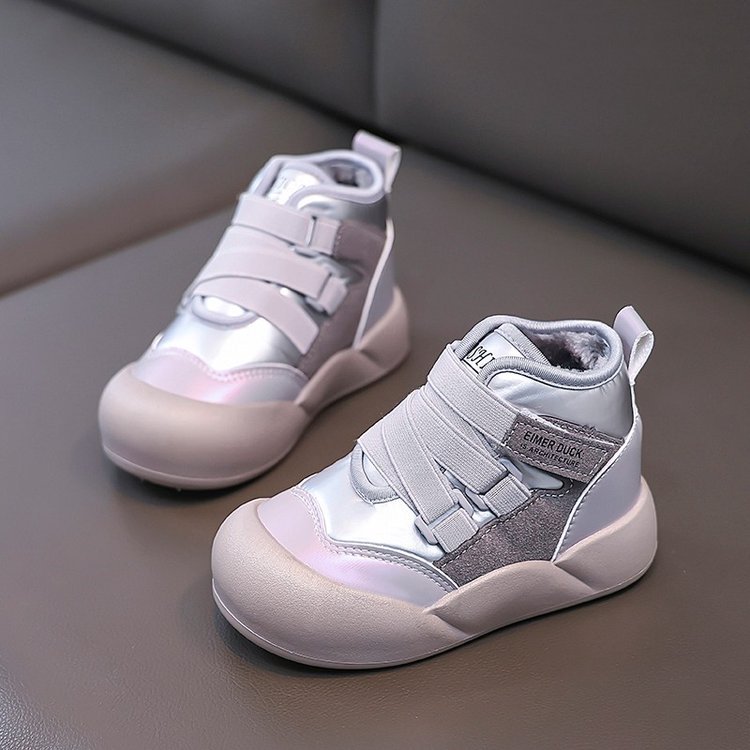 Winter Fashion Children Youth Waterproof Leather Walkfashion Girls Sneaker Rubber Hiking Shoe Kids Toddler Snow Warm Boots Fur Shoes Sizes 27 - 37 dh1