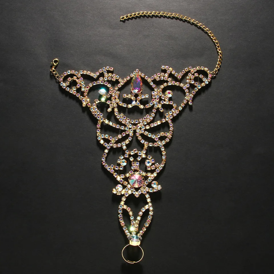 Stonefans Hollow Crystal Belly Dance Ankle Performance Accessories Fashion Women Barefoot Sandals Ankle Bracelet Jewelry 250408