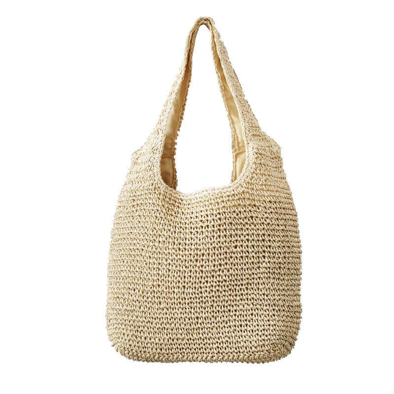 Handmade Beach Bag 2025 New Fashion Niche Single Shoulder Armpit Bag, Women's Beach Handmade Grass Woven Bag Kq2