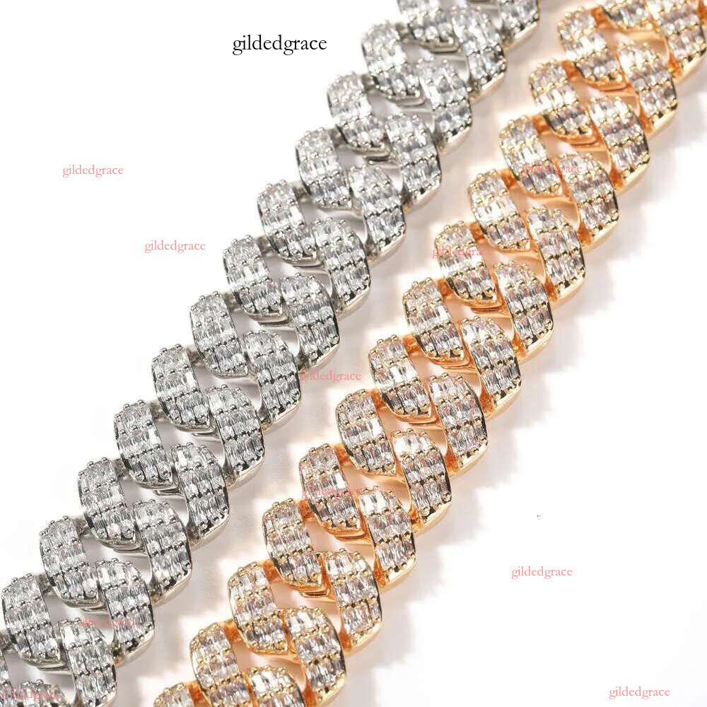 Custom Miami Cuban k Chain 14k Real Gold Plated Iced Out Moissanite Necklace Sier Hip Hop Mossanite Jewelry for Men N11