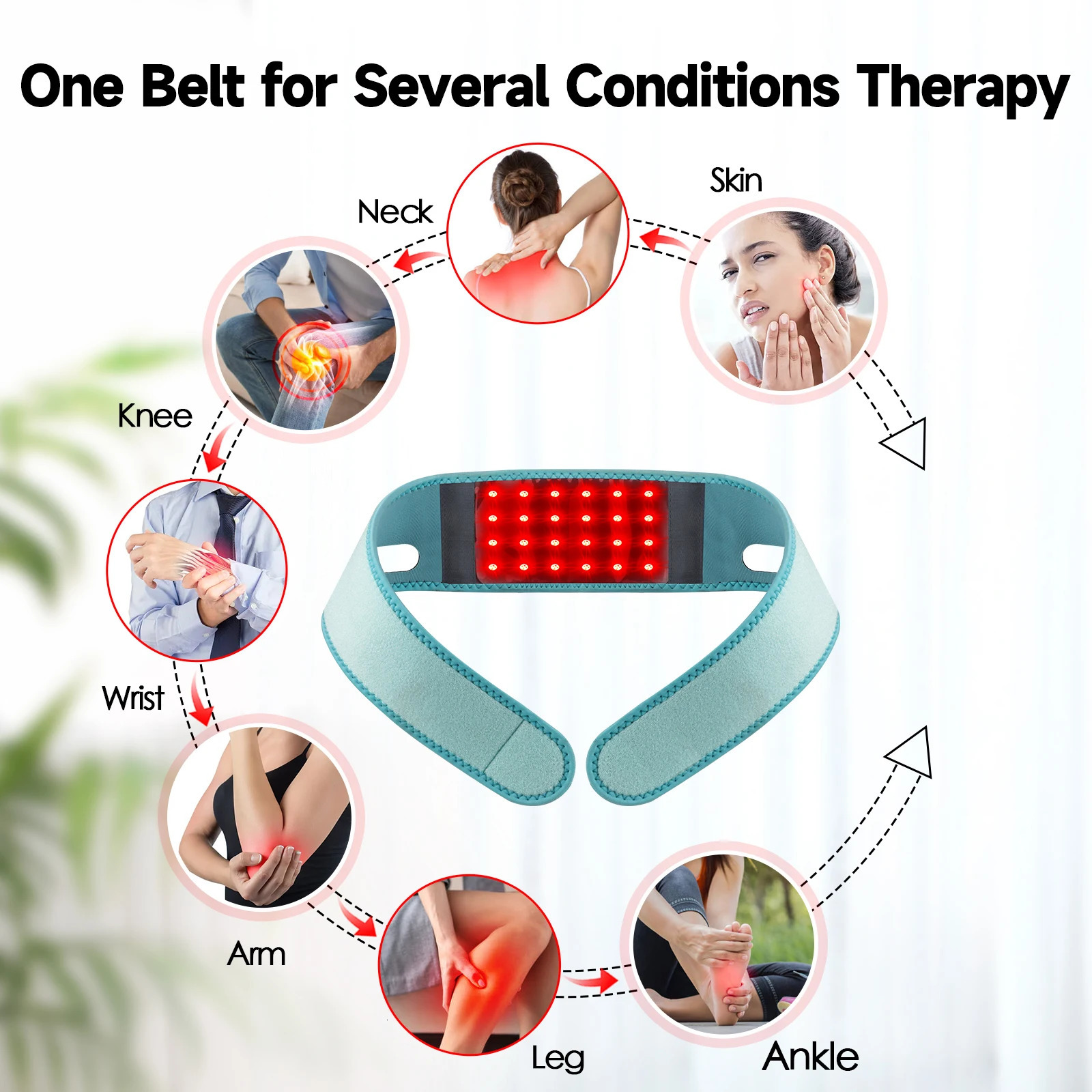 Red Light Therapy Infrared Lifting Firming Skin Chin Neck Home Use Heating Belt Pain Relief Wrap 660NM 251106
