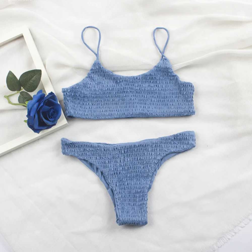 Sexy Pleated Bikinis 2025 Mujer Women Swimsuit Swimwear Women Female Brazilian Bikini Set Beach Wear High Cut Bathing Suit 313W251113