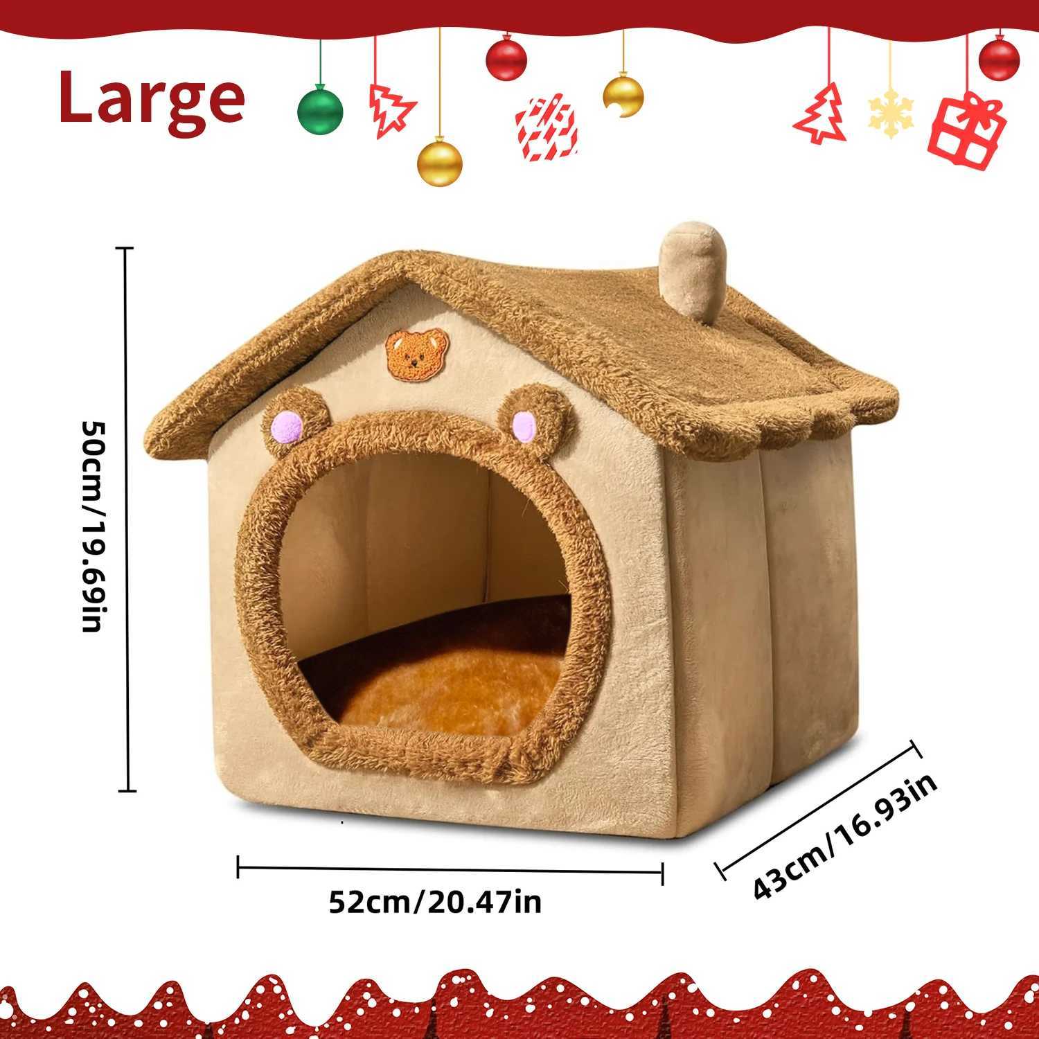 Pet Bed - Comfortable indoor pet shelter with soft cushions stylish design durability and easy cleaning X250412