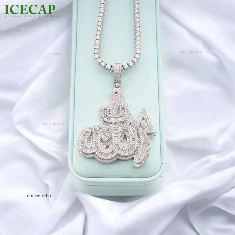 Men's Iced Letter Hip Hop Jewelry Tested Pure Sier VVS Moissanite Pendant