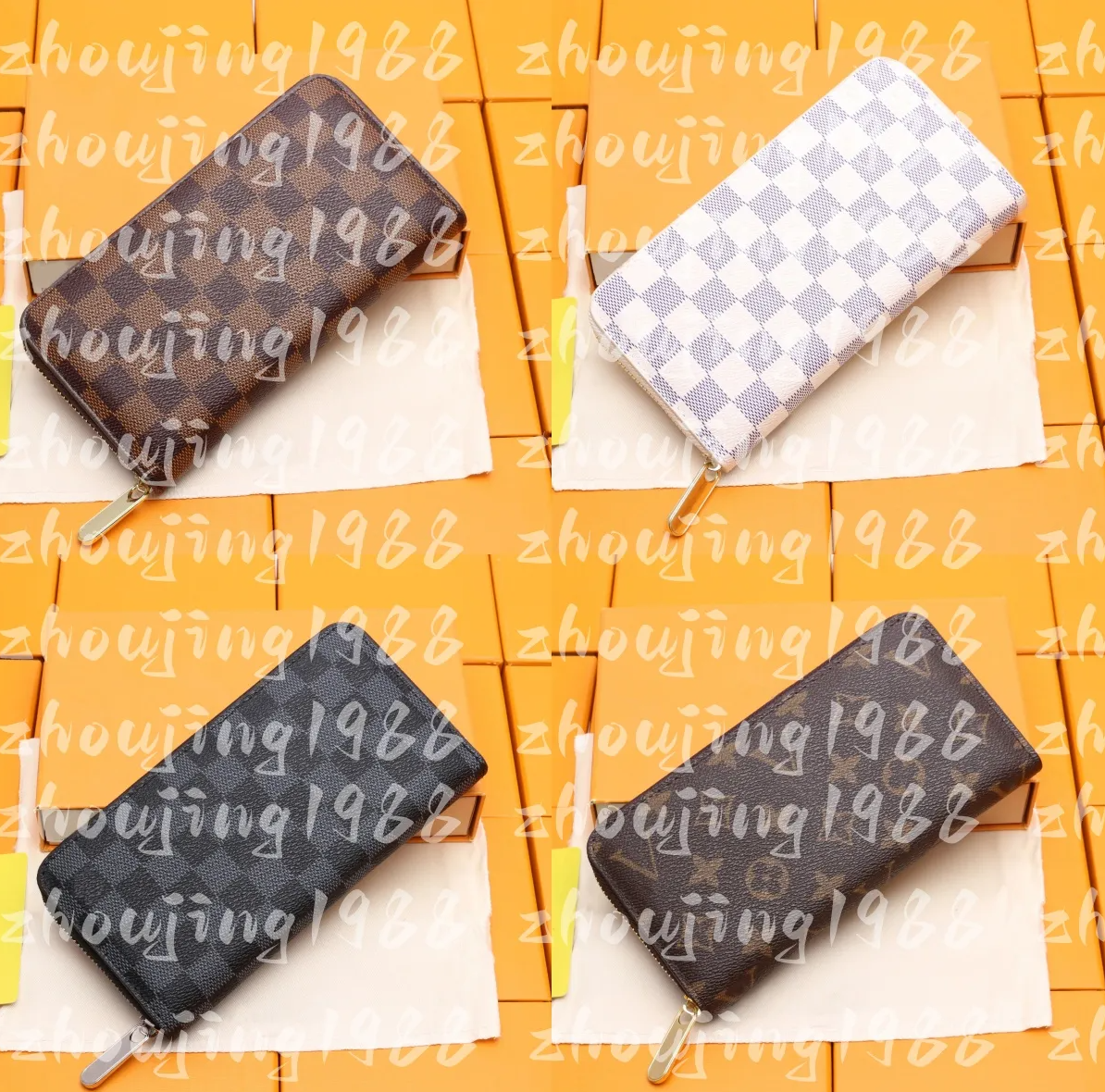 5A Designers ZIPPY WALLET High Quality Soft Leather Mens Womens Iconic textured Fashion Long Zipper Wallets Coin Purse Card Case Holder Wih out Box handbag