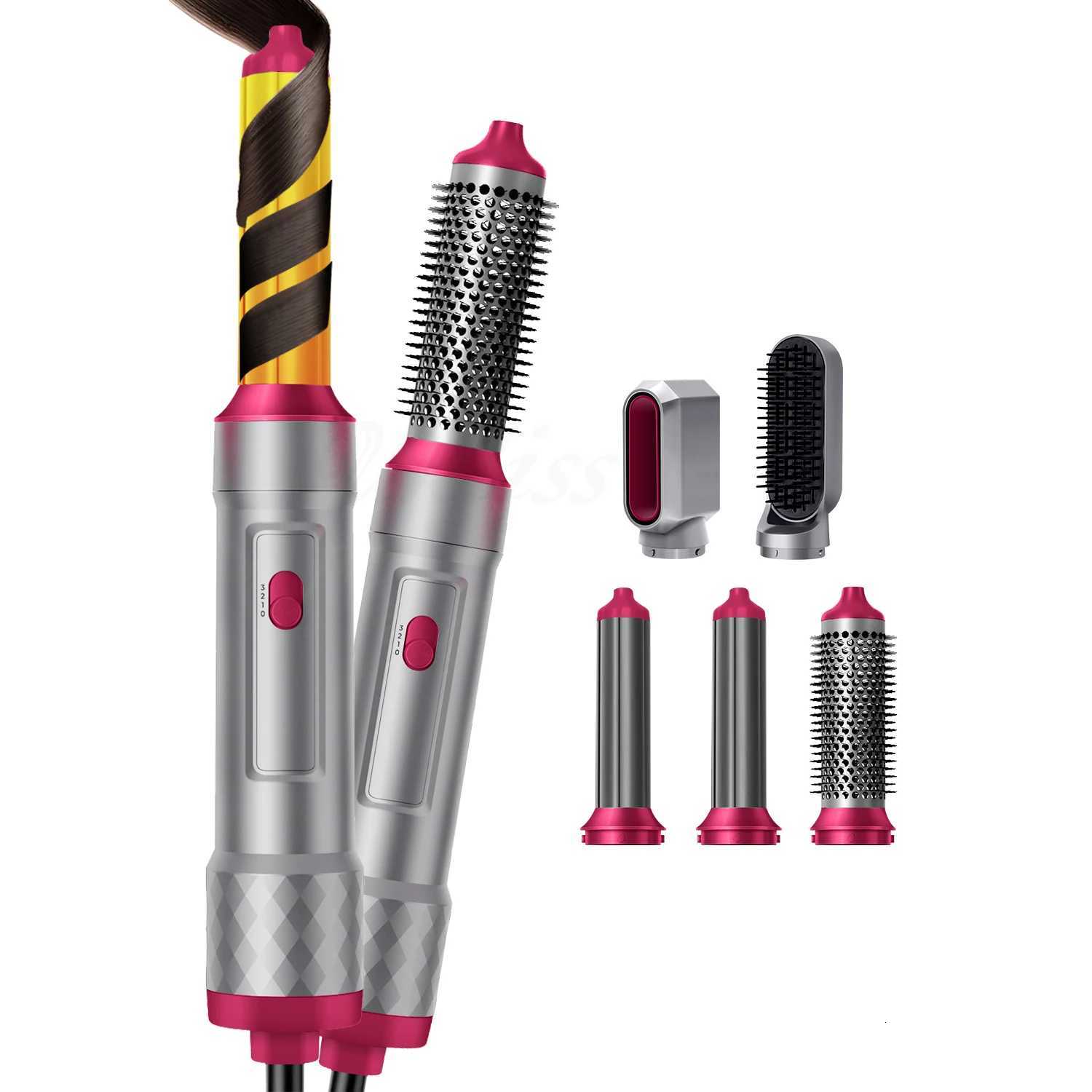 New 5 In1 Hair Dryer Curling Iron Straightener Hair Brush Electric Hairdryer Curling Wand Styling Comb Multi Hair StylerT251114
