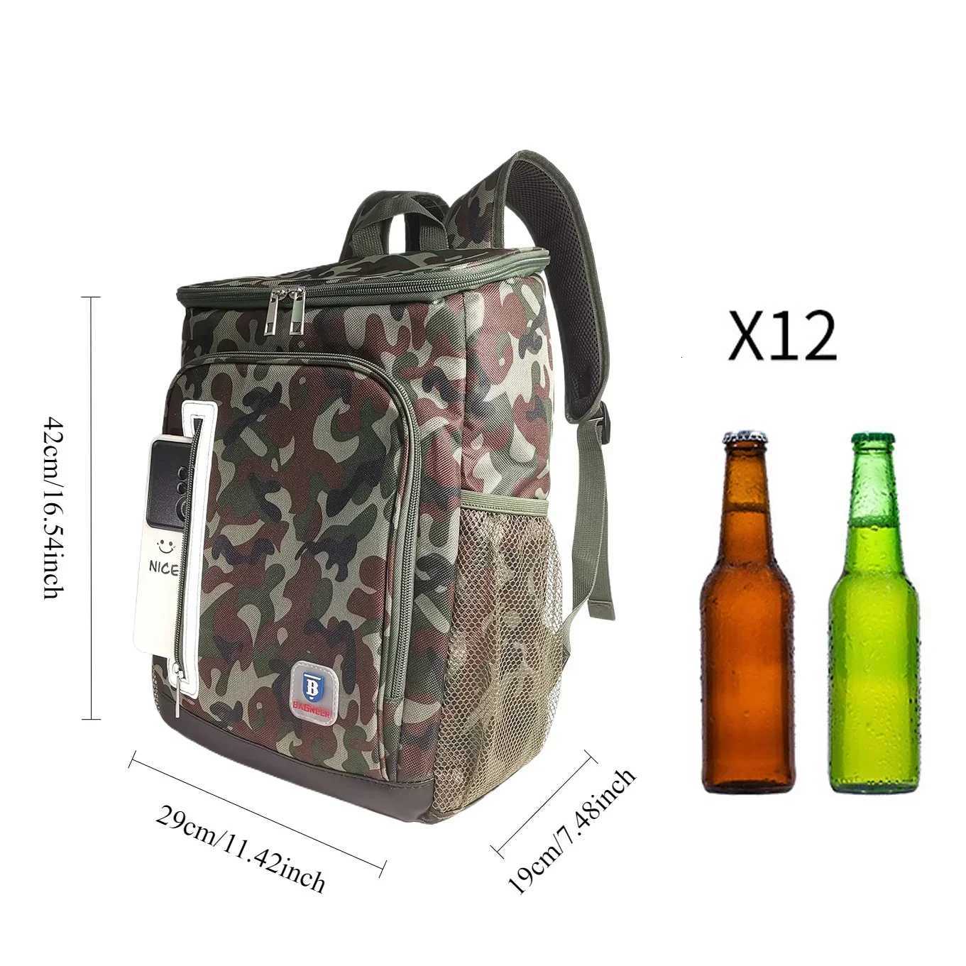 20L Outdoor Thermal Backpack Cooler Bags Insulated Lunch Bag Leakproof Camping Beer Drink Picnic Backpack Food Fresh Keeping BagW251113