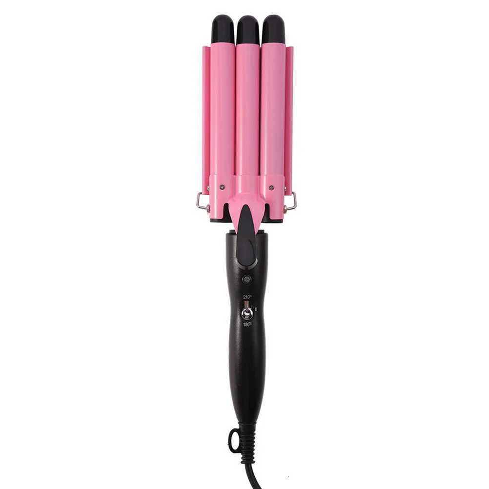 1pc Curler Curling Irons Hair Abs Shell Ptc Fast Heating Anti-Slip Curling Iron Handle For Salon Home Use PinkT251114