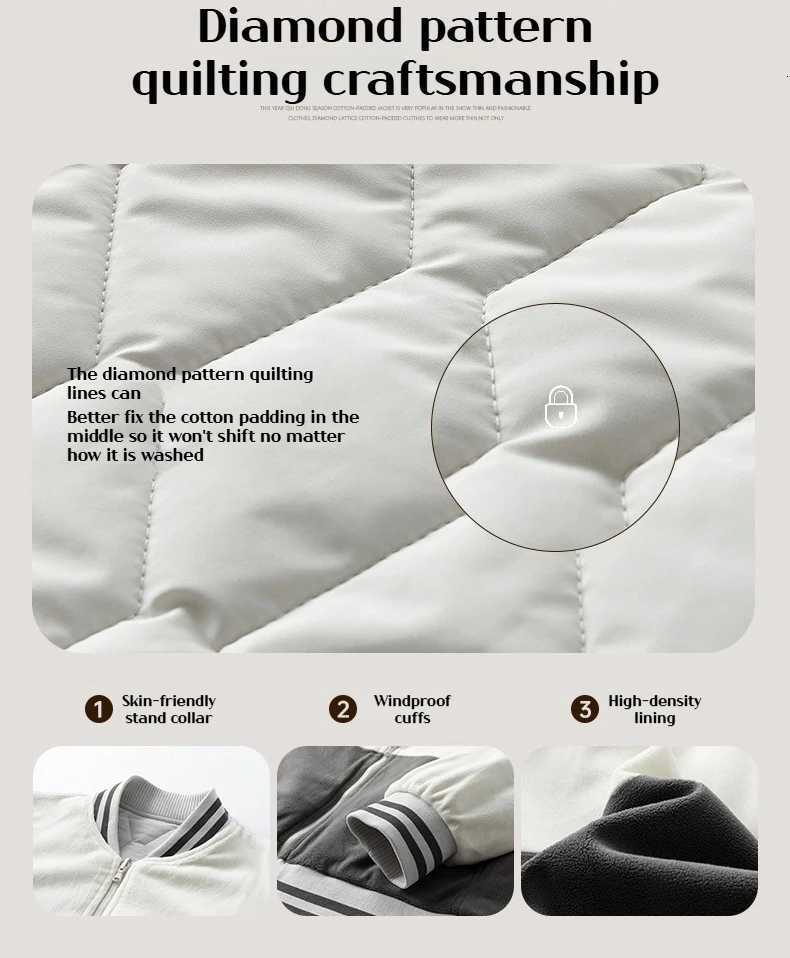 Mens Sports Jacket Two Sides Wear Cotton Padded Jacket Winter Warm Baseball Coat Male Clothes Big Size Mens Parka Male FashionT251114