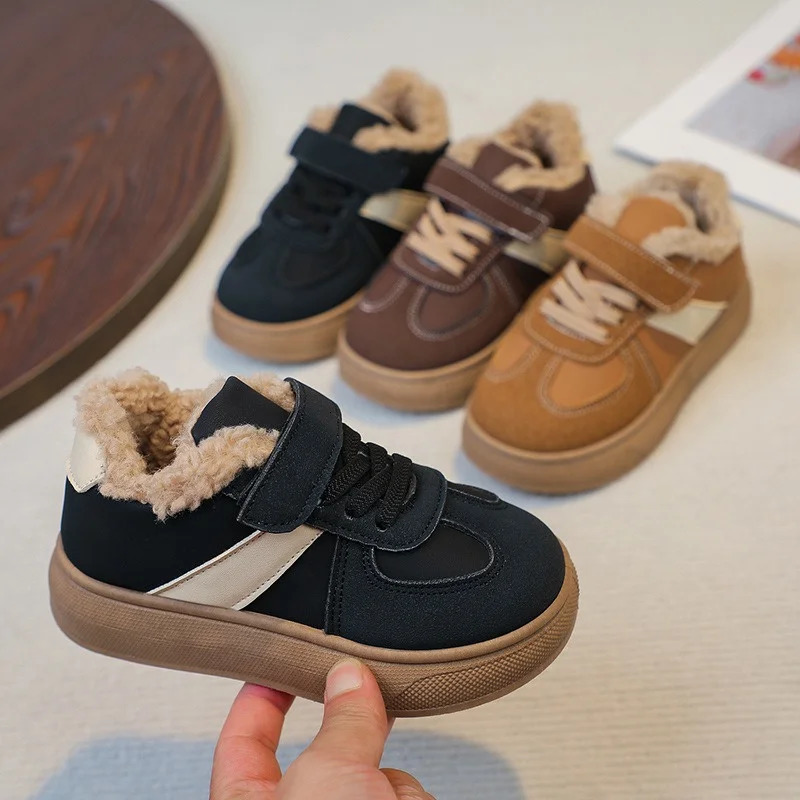 Size 22-31 Kids Casual Shoes for Boys Girls Cotton-padded Warm Thermal Classic Fashion Autumn Winter Anti-skid Children Flats C260130