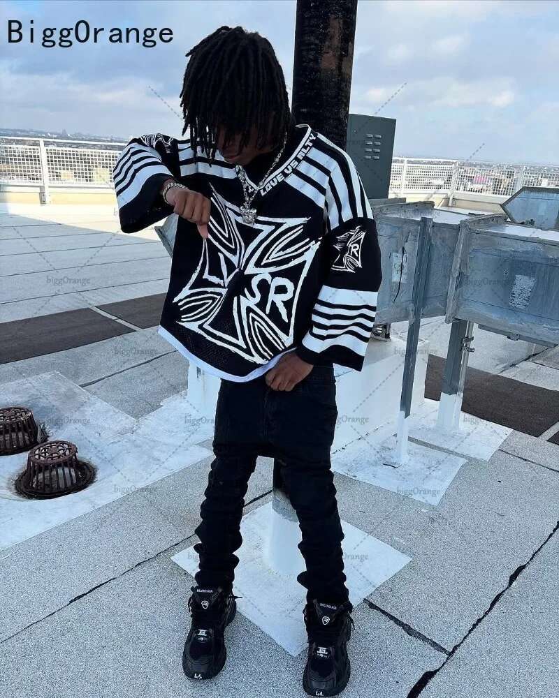 2025 New American Casual Loose Fashionable Versatile Top Men Street Hip-hop Haruku Y2K Retro Women Clothing