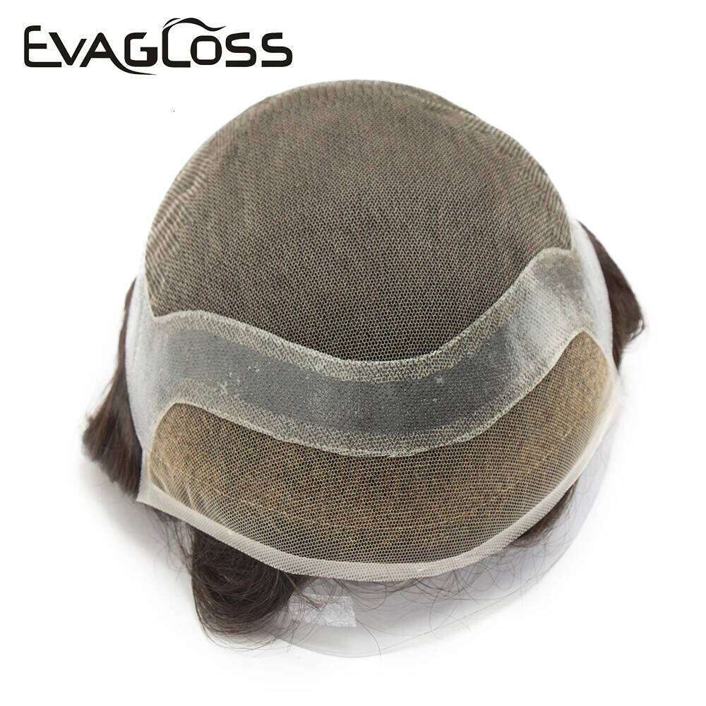 Hollywood Style Hair Toupee Men Lace PU Base For Male Breathable Man Wig Capillary Prosthesis Replacement System