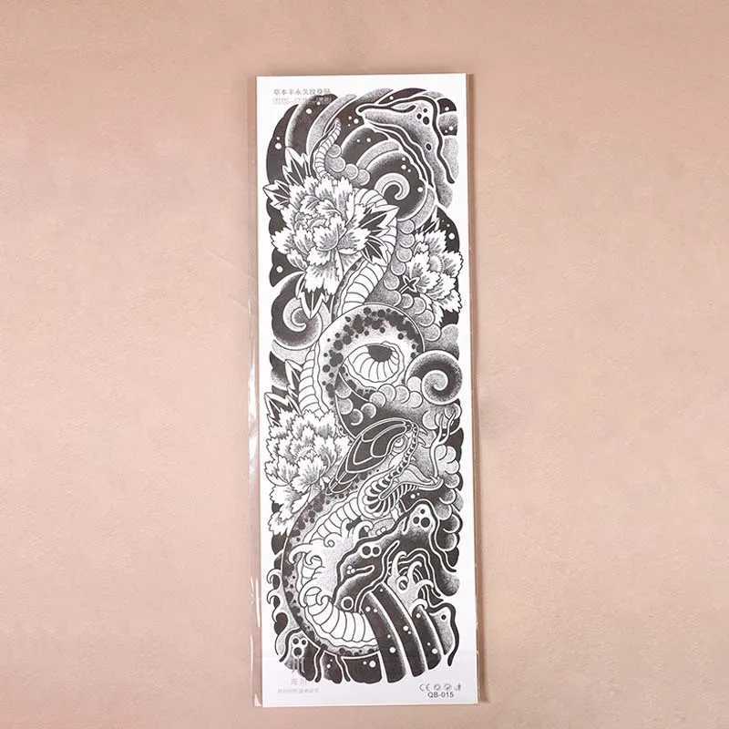 Sea snake full arm waterproof temporary tattoo sticker lasting 1-2 weeks real semi permanent fake tattooXJ25414