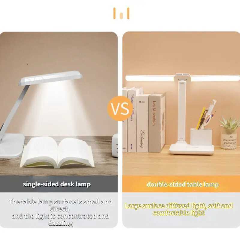 USB Charging LED Stepless Dimming Desk Lamp Multi-function Night Lamp For Bedroom Reading Light White Light M251114